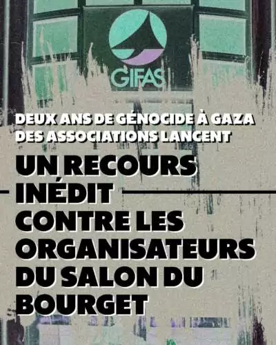 comm bourget 1 signal 2025 10 07 231807 002 Deux ans de génocide à Gaza : des associations lancent un recours inédit contre l’organisateur du Salon du Bourget