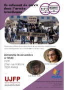 flyer 16 novembre 1 À Paris (11ème), débat avec deux objecteurs de conscience israéliens