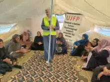 Abu Amir 2 11 25 Atelier psy IMG 2960 Témoignage d'Abu Amir, le 2 novembre 2025 - Atelier L’espoir Rosé : soutien psychologique et sensibilisation pour les femmes du camp Al-Sumoud