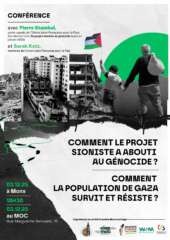 Conference ABP 3 À Mons en Belgique, conférence-débat : comment le projet sioniste a abouti au génocide et comment la population de Gaza survit et résiste