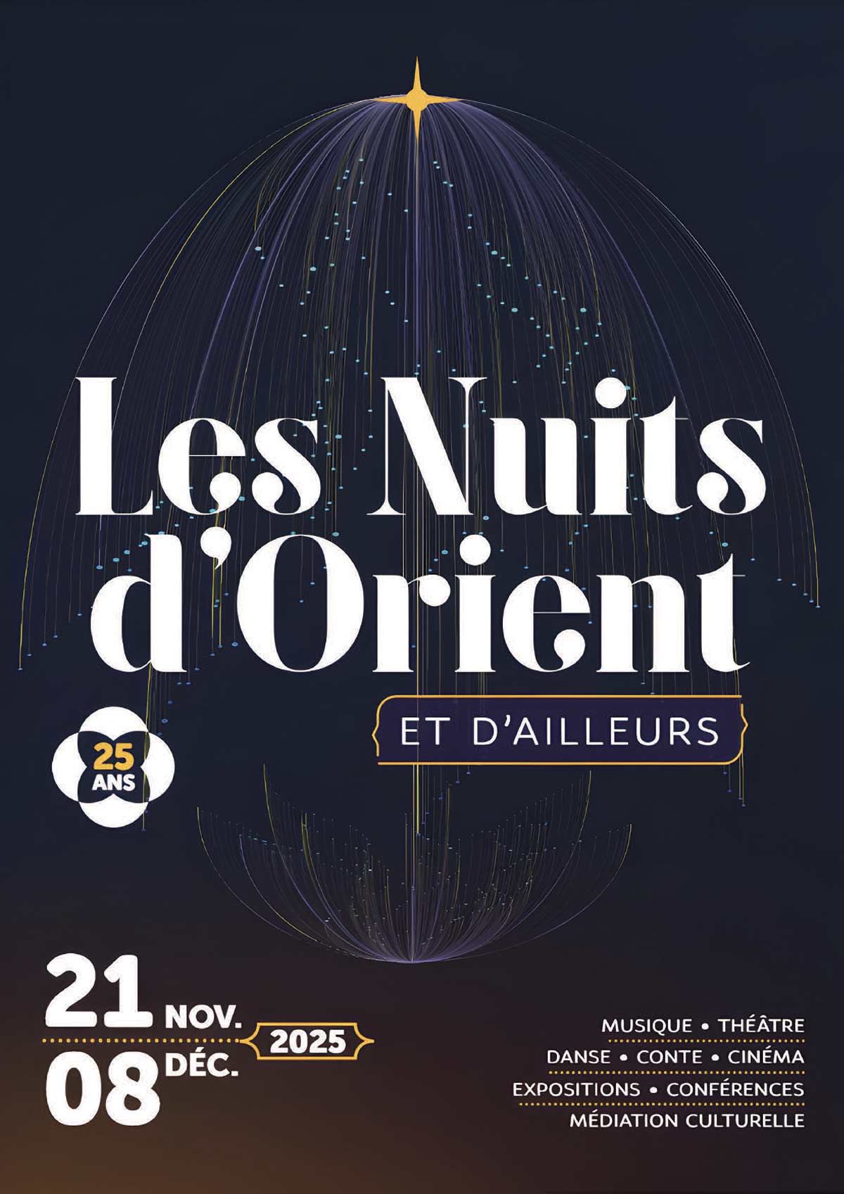 affiche les Nuits d'Orient et d'ailleurs. 21 novembre 2025