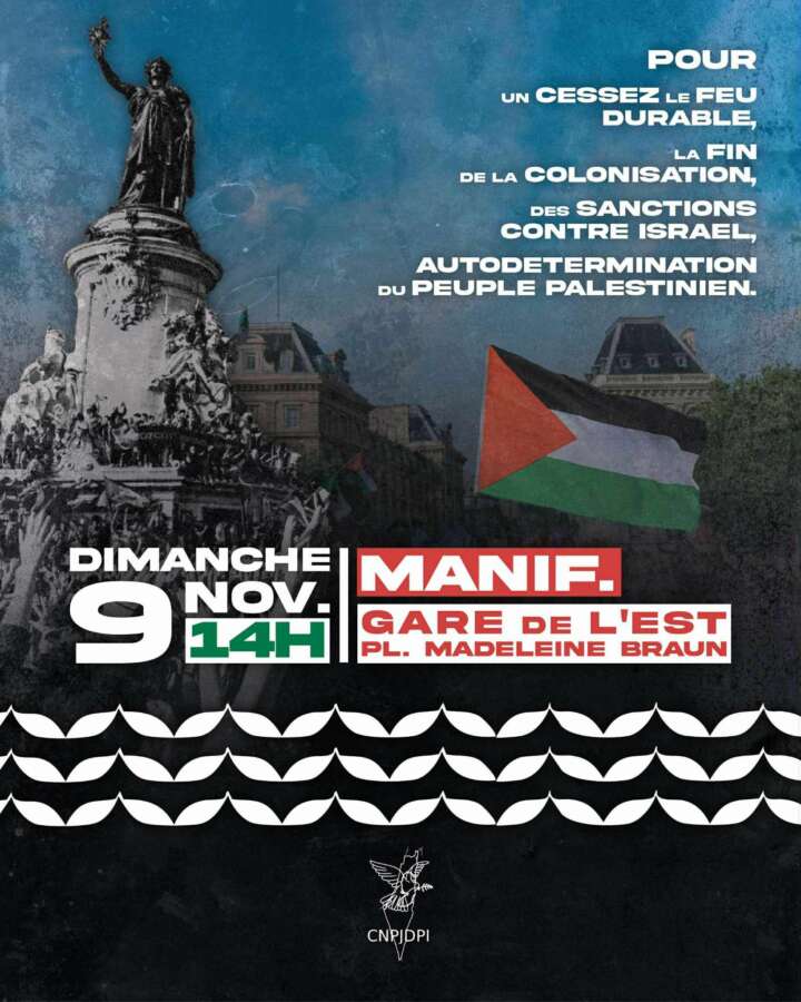 WhatsApp Image 2025 11 07 at 11.33.30 1 À Paris, manifestation pour un cessez-le-feu durable