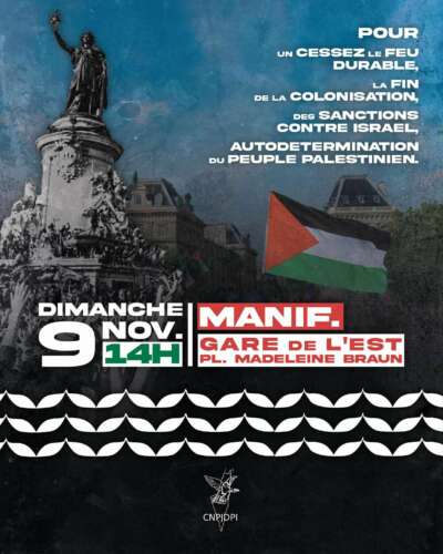 WhatsApp Image 2025 11 07 at 11.33.30 À Paris, manifestation pour un cessez-le-feu durable