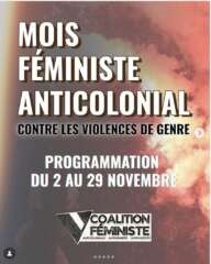 Novembre 2025 : mois féministe anticolonial 3 mois feministe anticolonial Novembre 2025 : mois féministe anticolonial