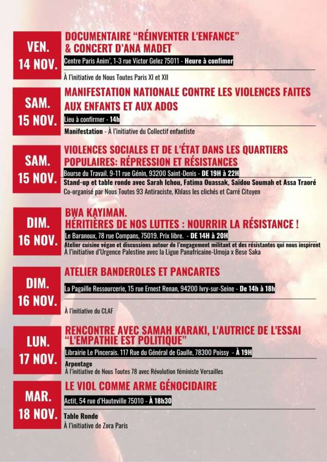 programmen mois feminiiste 2 Novembre 2025 : mois féministe anticolonial