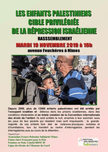 enfantspalnimes À Nïmes, rassemblement de solidarité avec les enfants palestiniens