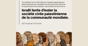 israel tente disoler la société civile palestinienne Appel / La communauté internationale doit soutenir et protéger la société civile palestinienne