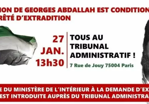 flyer 27 janvier GIA jpg Rassemblement devant le tribunal administratif de Paris pour exiger la libération de Georges Abdallah !