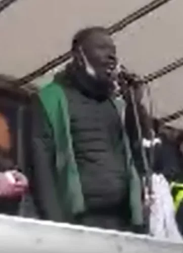 sydicaliste jpg Intervention de Dembele Aboubacar au début de la manifestation syndicale du 27 janvier