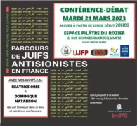 FlyerMetzParcours jpg À Metz, conférence-débat autour du livre "Parcours de juifs antisionistes en France"