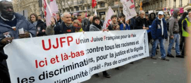 banderoleujfpantiracisme Communiqué de l'UJFP Alsace au sujet de la "soirée israélienne" à Strasbourg
