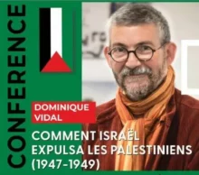 conference Vidal 11 mai 23 495x700 1 jpg À Strasbourg, conférence de Dominique Vidal : "comment Israël expulsa les Palestiniens (1947-1949)"