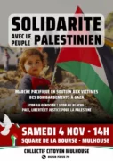 Manif 4 novembre jpg À Mulhouse, marche pacifique en soutien des victimes des bombardements à Gaza