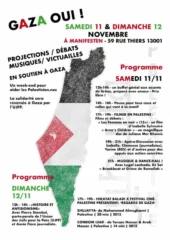 Gaza Marseille jpg À Marseille, "Gaza oui !" : projections et débats en soutien à Gaza