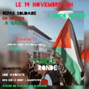coco velter À Marseille (1er), repas solidaire en soutien à Gaza