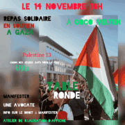 coco velter À Marseille (1er), repas solidaire en soutien à Gaza