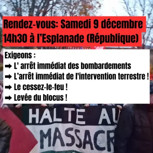Mztz2 700x700 1 À Metz (57), rassemblement pour Gaza "Halte au massacre"