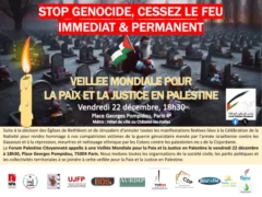 appel 22decembre version19dec 002 jpg À Paris (4ème), veillée pour la paix et la justice en Palestine