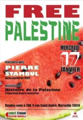 FreePalMarseillePSred jpg À Marseille, rencontre et discussion avec Pierre Stambul sur l'histoire de la Palestine