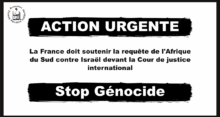 Génocide : soutenons la requête de l’Afrique du Sud contre Israël devant la Cour internationale de justice !