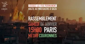 facebook 6 janvier jpg À Paris (11ème), rassemblement "Halte aux massacres à Gaza et en Cisjordanie !"