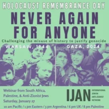 never jpg Online webinar : "Never again for anyone challenging the misuse of history to justify genocide"