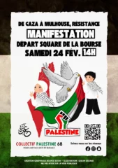 MANIFESTATION 003 jpg À Mulhouse (68), manifestation : "De Gaza à Mulhouse, résistance"