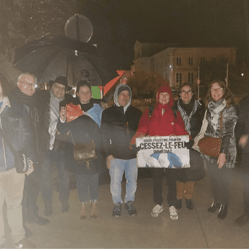 chateau Thierry À Chateau-Thierry (02), un texte de l'UJFP a été lu à la manifestation