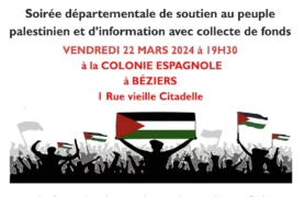 flyer Beziers 22 mars 24 jpg À Béziers (34), soirée de soutien au peuple palestinien