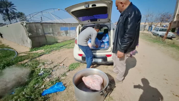 premeir repas de viande depuis l eviction de leur village 1 jpg Témoignage de Gaza du 1er mars 2024 : crimes de guerre de l'armée israélienne et aide alimentaire aux paysans