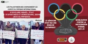 Visuel JO p1 et PACBI jpg webp À l’appel du peuple palestinien, une campagne internationale exige l’exclusion d’Israël des J.O. 2024