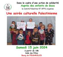 Flyer Palestine 15 Juin 2024 004 vignette À Feugarolles (47), conférence-débat avec Pierre Stambul sur la situation en Palestine