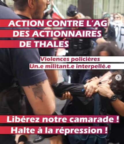 Thales Violences policières lors de l'action contre l'AG des actionnaires de Thalès
