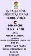 terre volee À Lyon, "La Palestine, histoire d'une terre volée" avec Pierre Stambul