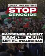 GazaStalingrad À Paris, rassemblement : "Gaza Palestine stop génocide"