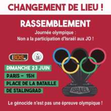 IMG 25621 À Paris, rassemblement : "Non à la participation d'Israël aux JO"