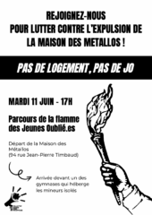 Metallo1 À Paris (11ème), venez nombreuses et nombreux au parcours de la flamme des J.O (Jeunes Oubliés)!