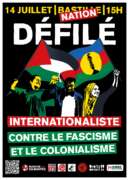 14juilletnation À Paris, défilé contre le fascisme et le colonialisme