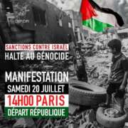 Republique20juillet À Paris, manifestation "Sanction contre Israël - Halte au génocide"