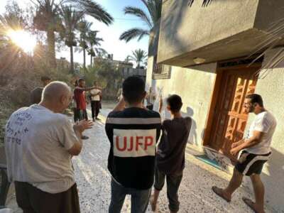 Abu Amir 8 aout 24 Atelier des hommes IMG 4308 Rapport d'activité de l’équipe de l'UJFP à Gaza - semaine du 3 au 9 août 2024