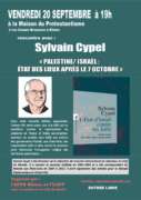 Affiche Sylvain Cypel 20 sept 2024 DV 002 À Nîmes (30), rencontre avec Sylvain Cypel : "Palestine/Israël : état des lieux après le 7 octobre"