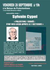 Affiche Sylvain Cypel 20 sept 2024 DV 002 À Nîmes (30), rencontre avec Sylvain Cypel : "Palestine/Israël : état des lieux après le 7 octobre"