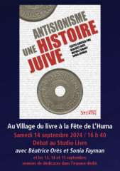 UJFP Fe te de L Huma Antisionisme 1 Le livre "Antisionisme, une histoire juive" sera à l'honneur au village du livre, à la fête de l'huma 2024