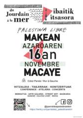 24 10 24 programme ibaitik itsasora web2 page 0001 À Macaye (64), "Du Jourdain à la mer, Palestine libre" : conférence, ateliers, concerts...