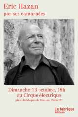 Eric Hazan par ses camarades À Paris (20ème), un hommage à Eric Hazan
