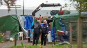 Piquet2 Évacuation du piquet Chronopost d'Alfortville par les forces de police