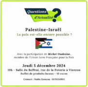 Vierzon À Vierzon (18), Palestine-Israël la paix est-elle possible ?