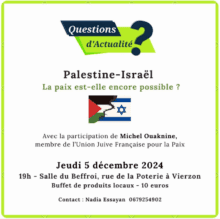 Vierzon À Vierzon (18), Palestine-Israël la paix est-elle possible ?