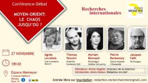 chaos À Paris (19ème), conférence-débat sur le thème "Moyen-Orient : le chaos jusqu'où?"