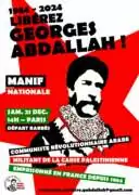 manifestaton pour Georges Abdallah 21 decembre 24 Ça suffit ! Georges I. Abdallah doit être libéré maintenant !